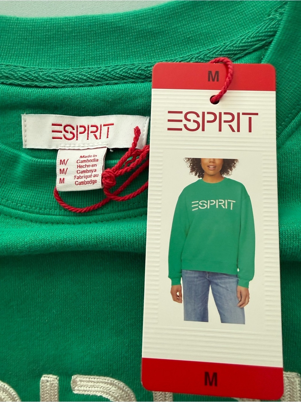 Esprit Green Logo Crewneck Sweatshirt - Picture 5 of 5